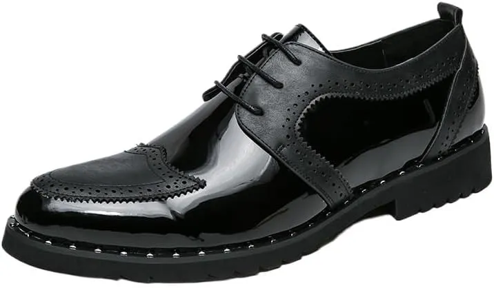 Men's Classic Lace-up Formal Oxfords Prom Wedding Business Office Dress Shoes for Weddings, Parties, Work, Church, Pro