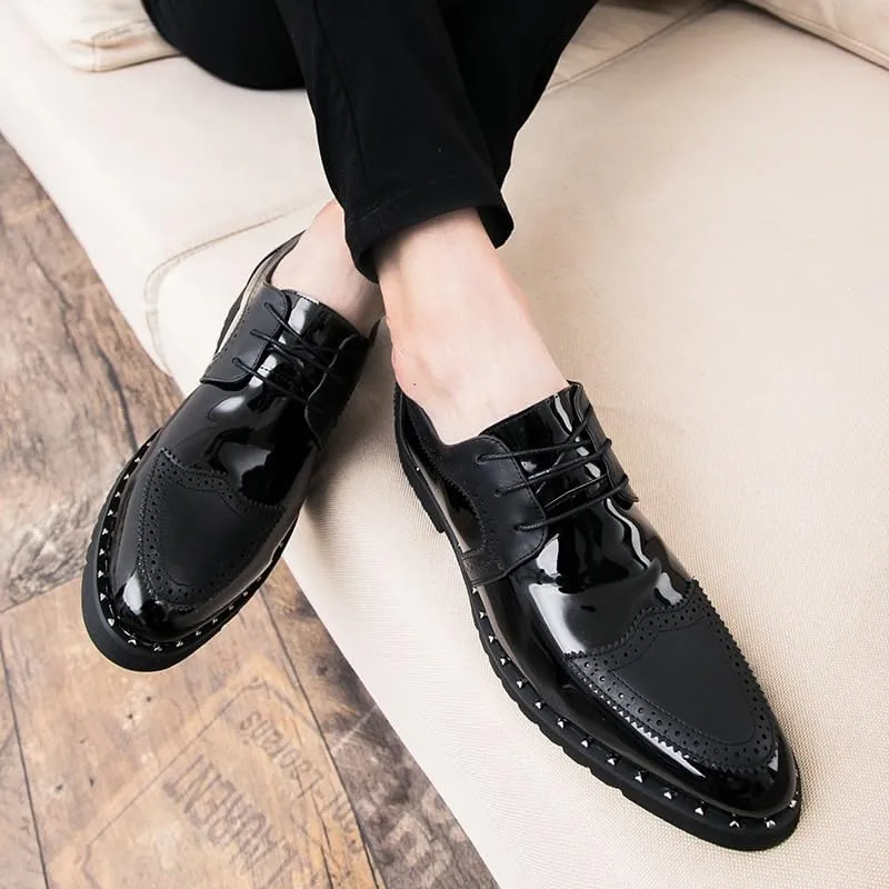 Men's Classic Lace-up Formal Oxfords Prom Wedding Business Office Dress Shoes for Weddings, Parties, Work, Church, Pro