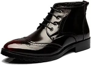 Men's Classic Leather Brogues Oxfords Ankle Dress Boots