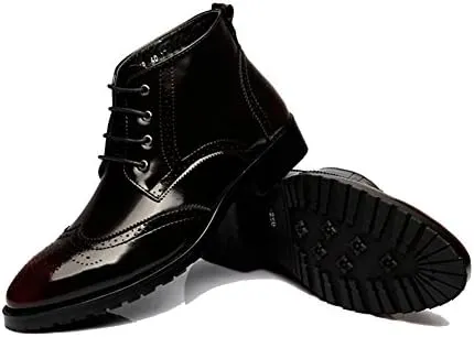 Men's Classic Leather Brogues Oxfords Ankle Dress Boots
