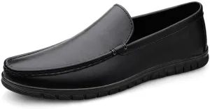 Men's Classic Slip On Dress Shoes Lightweight Formal Leather Shoes Fashion Sneakers Business Casual Derby Shoe for Men(Black,6.5)