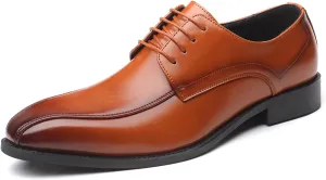 Men's Comfort Dress Shoes Slip On Pointed Toe Derbys Formal Business Casual Oxford Trendy Plaid Upper Tuxedo Shoes for Men