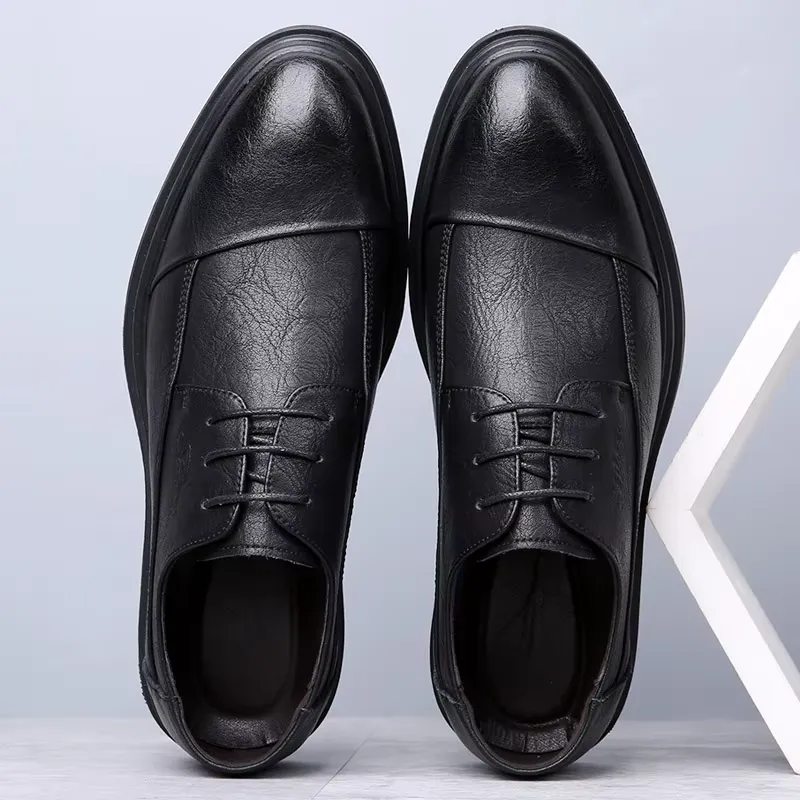 Men's Comfortable Vegan Leather Shoes with Cap Toe | For Everyday Wear