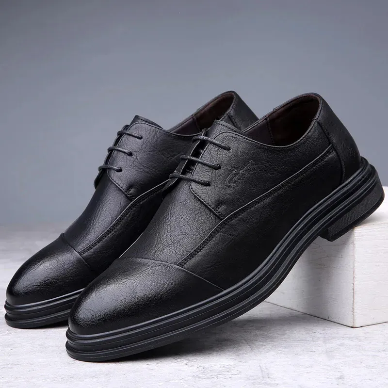 Men's Comfortable Vegan Leather Shoes with Cap Toe | For Everyday Wear