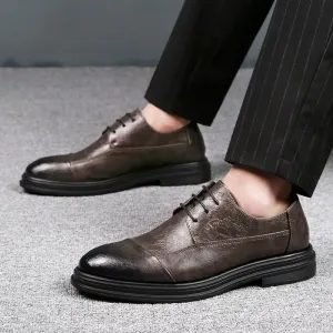 Men's Comfortable Vegan Leather Shoes with Cap Toe | For Everyday Wear