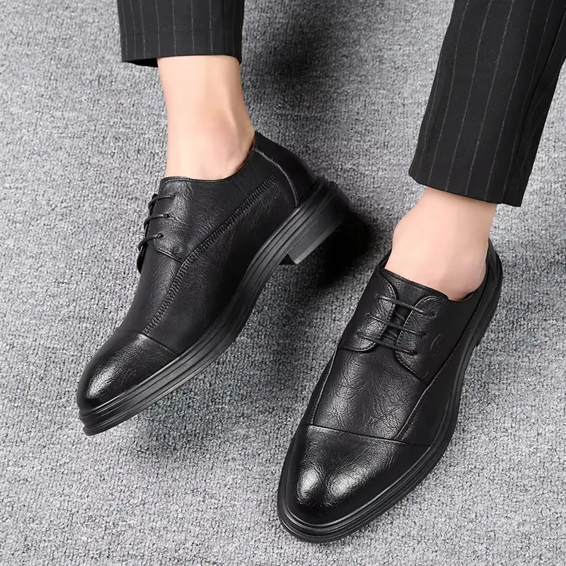 Men's Comfortable Vegan Leather Shoes with Cap Toe | For Everyday Wear