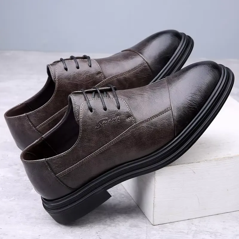 Men's Comfortable Vegan Leather Shoes with Cap Toe | For Everyday Wear