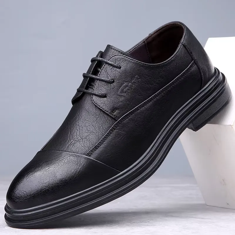 Men's Comfortable Vegan Leather Shoes with Cap Toe | For Everyday Wear