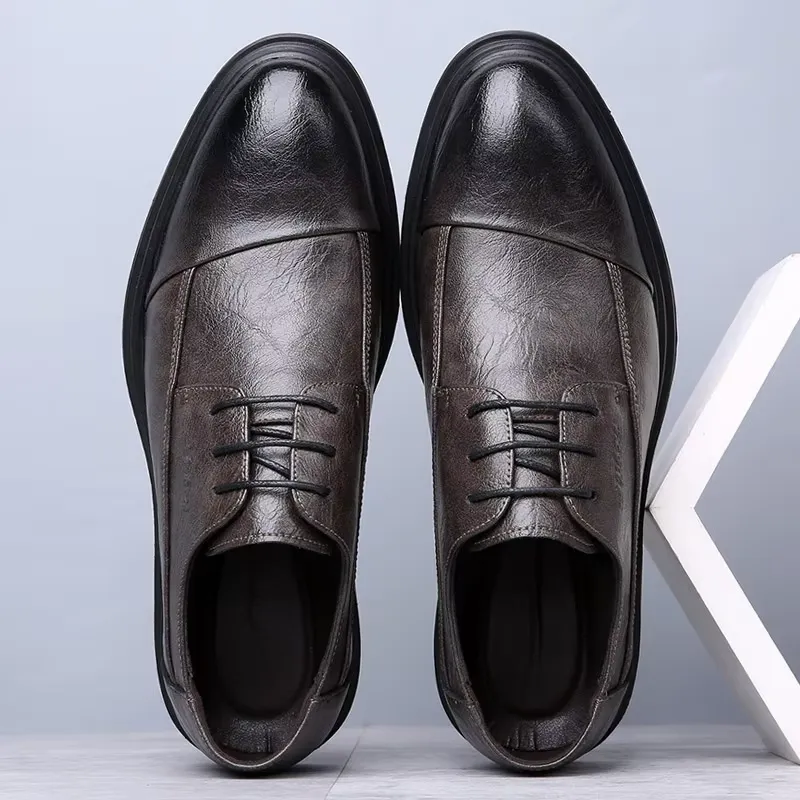 Men's Comfortable Vegan Leather Shoes with Cap Toe | For Everyday Wear