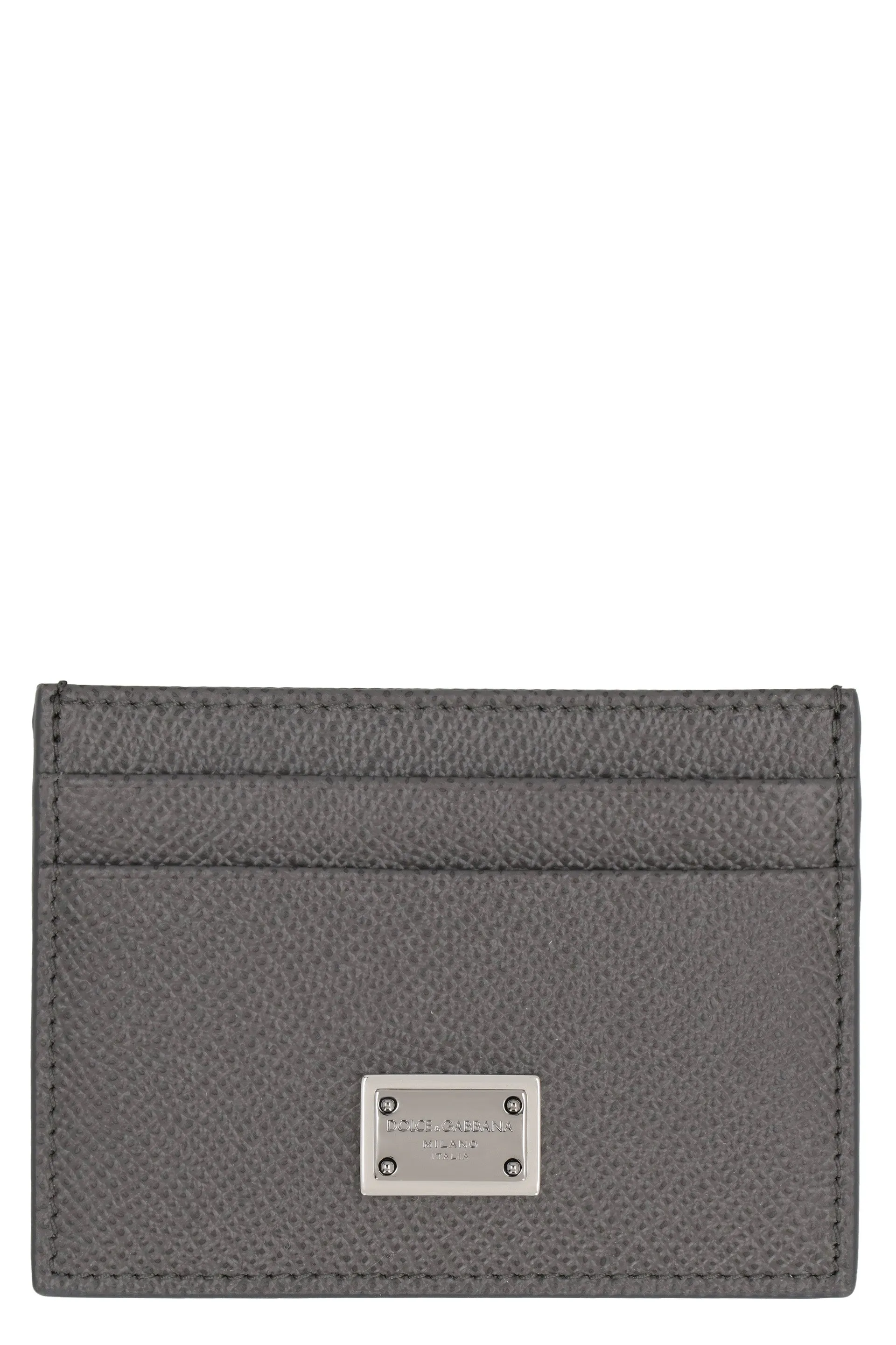 Men's Dauphine Print Leather Card Holder in Grey | BP0330AG219 Color 8H708