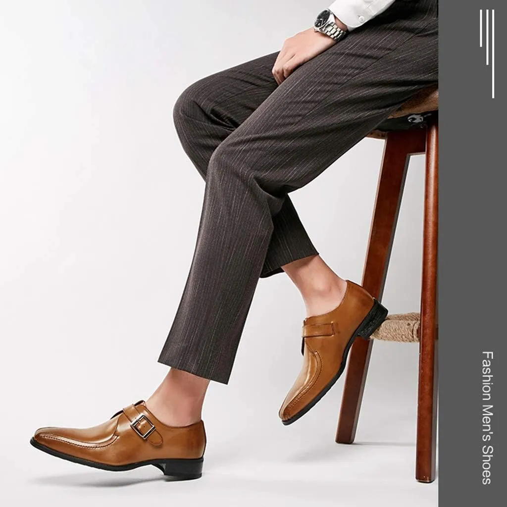 Men's Derbys Shoes,Party Wedding Business Leather Shoes Work Walking Formal Dress Shoes,Brown- 39/UK 6.5/US 7