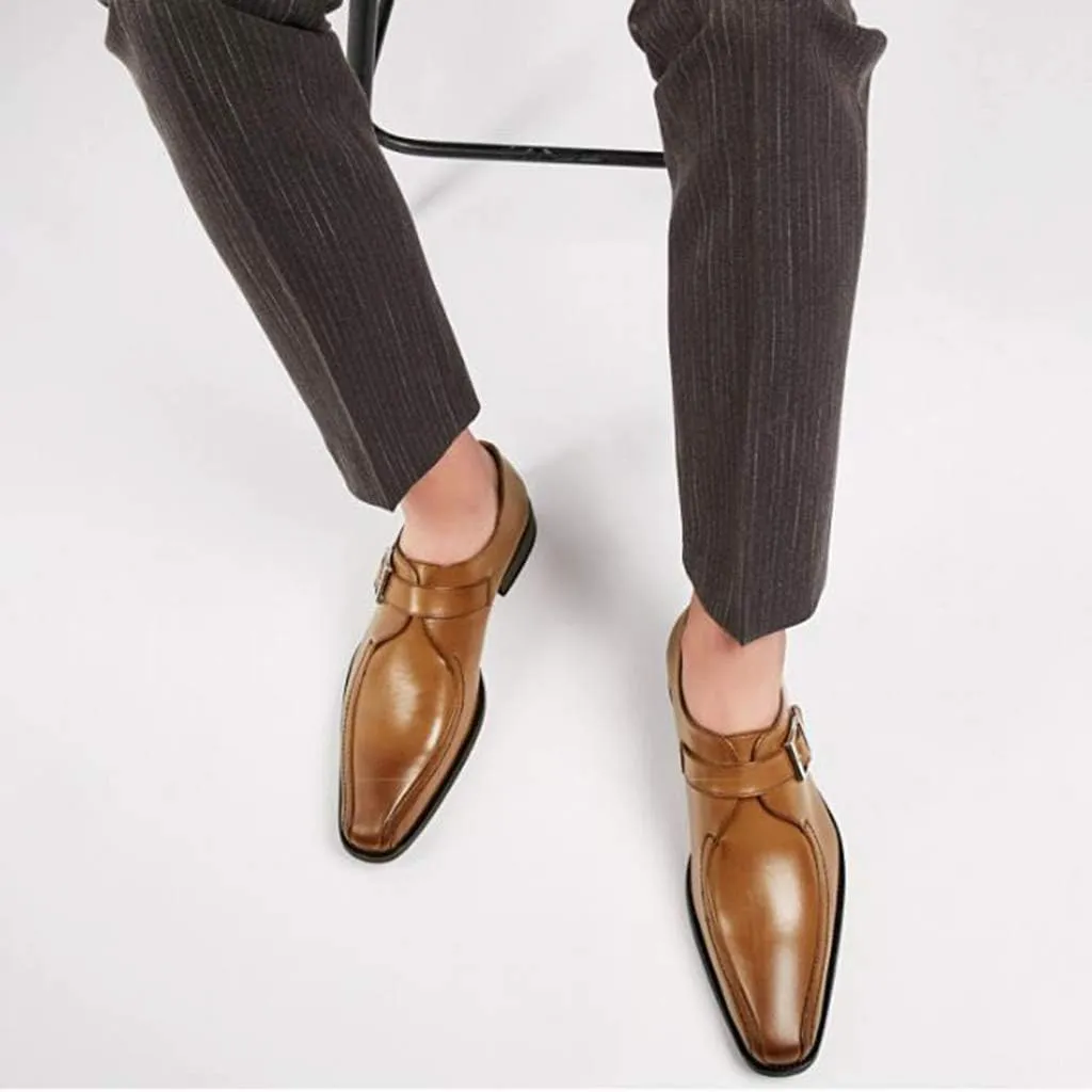 Men's Derbys Shoes,Party Wedding Business Leather Shoes Work Walking Formal Dress Shoes,Brown- 39/UK 6.5/US 7