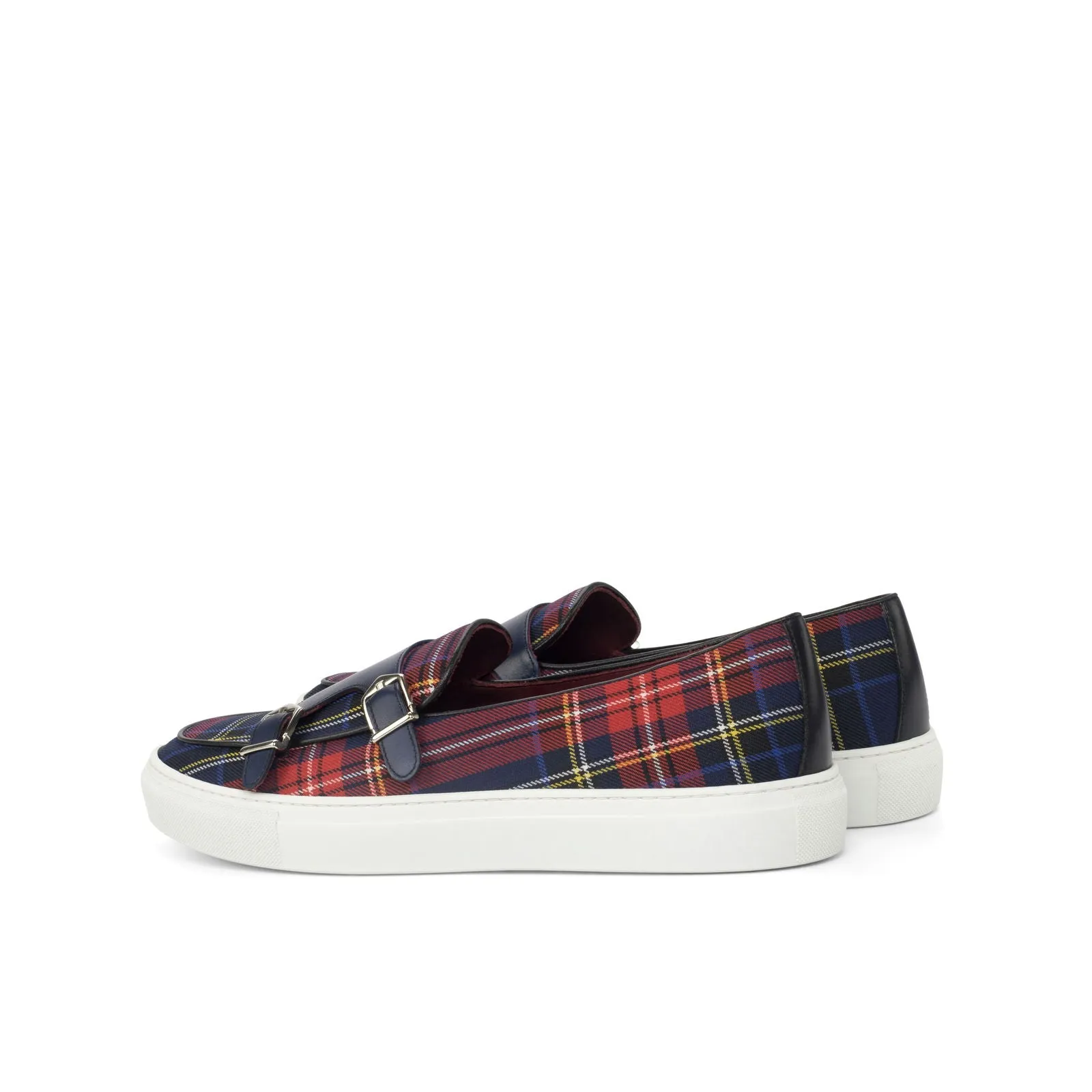 Men's Double Monk Sneakers Wide Plus Size Blue 4316