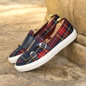 Men's Double Monk Sneakers Wide Plus Size Blue 4316
