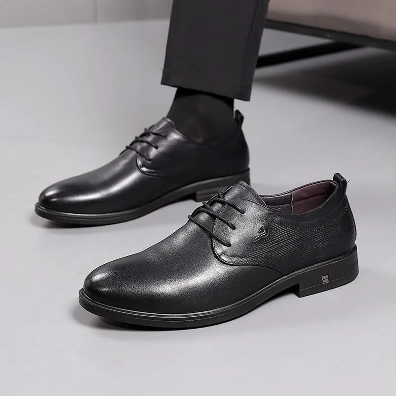 Men's Dress Cap Toe Shoes Wingtip Brogue Oxford Formal Shoes for Leather Formal Classic Lace-up Comfortable Pointed Toe Derbys Shoes