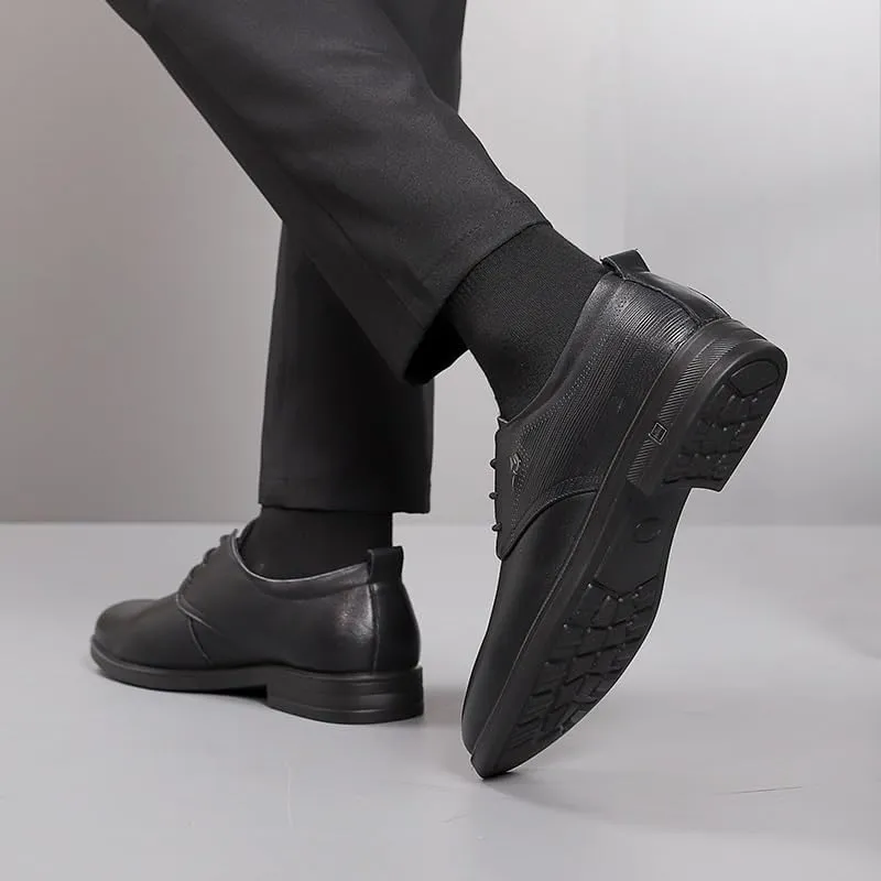 Men's Dress Cap Toe Shoes Wingtip Brogue Oxford Formal Shoes for Leather Formal Classic Lace-up Comfortable Pointed Toe Derbys Shoes