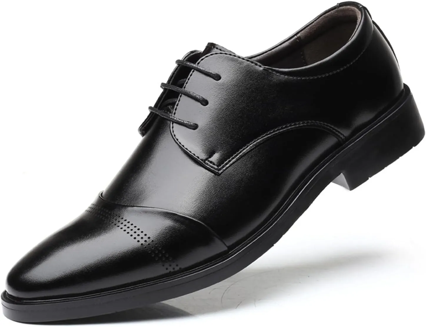 Mens Dress Oxford Shoes for Men Classic Wingtip Brogues Low Heel Lace-ups Formal Shoes for Office Business Wedding
