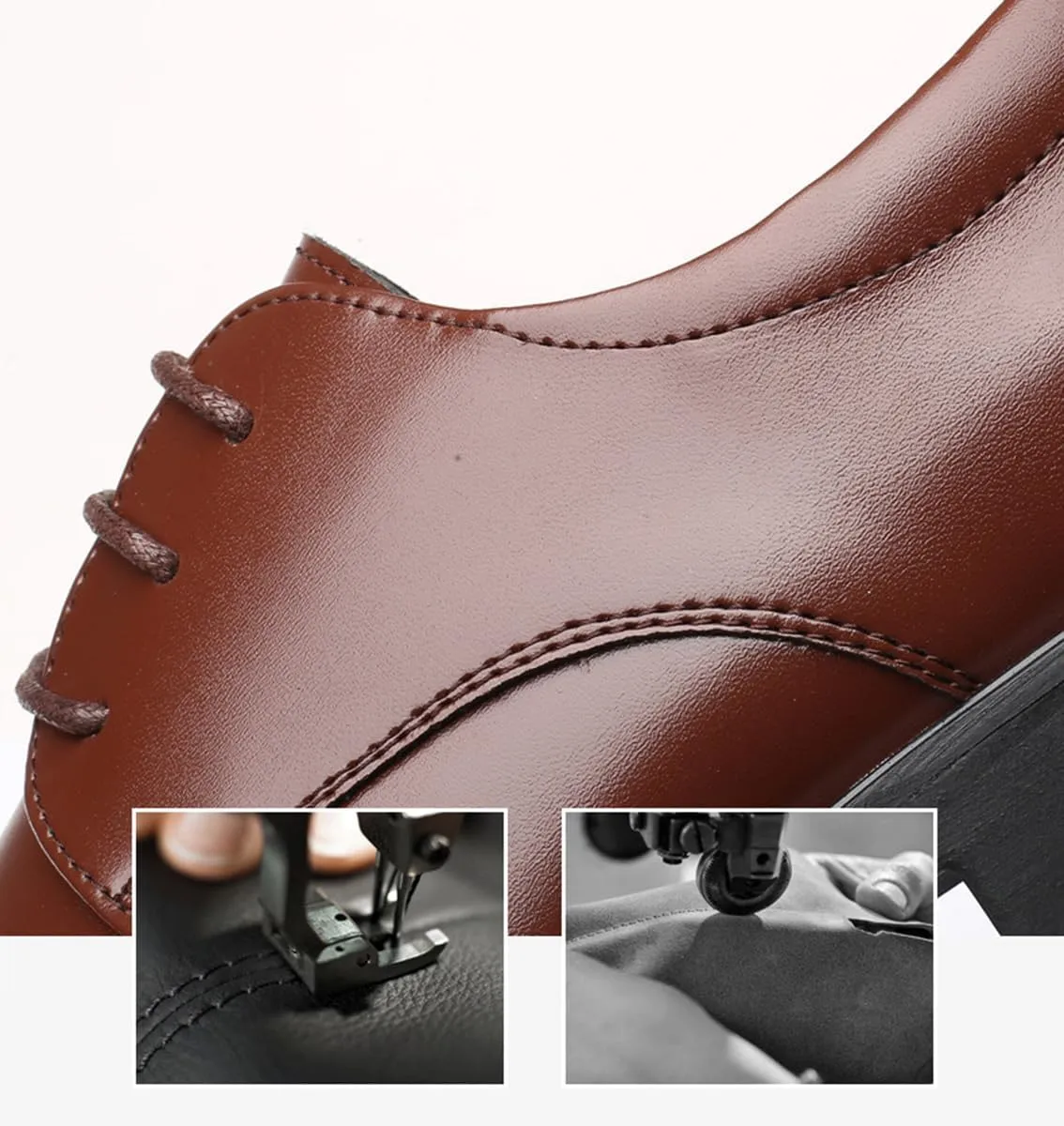 Mens Dress Oxford Shoes for Men Classic Wingtip Brogues Low Heel Lace-ups Formal Shoes for Office Business Wedding