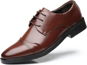 Mens Dress Oxford Shoes for Men Classic Wingtip Brogues Low Heel Lace-ups Formal Shoes for Office Business Wedding