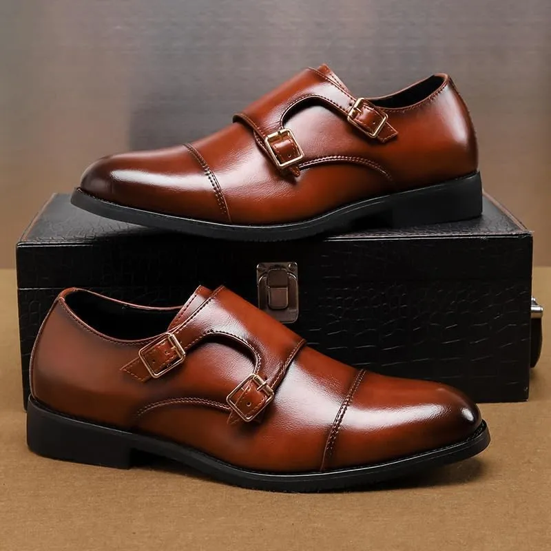 Mens Dress Shoes Black Formal Social Shoe Male Business Wedding for Man Luxury Italian Oxford Loafers Hasp Formal Leather Shoes for Men