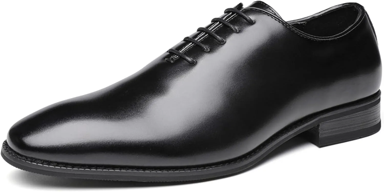 Men's Dress Shoes Faux Patent Leather Oxford Dress Shoes Fashionable Embossed Casual Business Square Toe Lace-up Front Classic Modern Formal Leather Shoes Casual Loafers