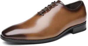 Men's Dress Shoes Faux Patent Leather Oxford Dress Shoes Fashionable Embossed Casual Business Square Toe Lace-up Front Classic Modern Formal Leather Shoes Casual Loafers