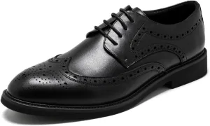 Men's Dress Shoes Formal Business Brogue Derbys Classic Lace Up Comfortable Wingtip Oxford Shoes