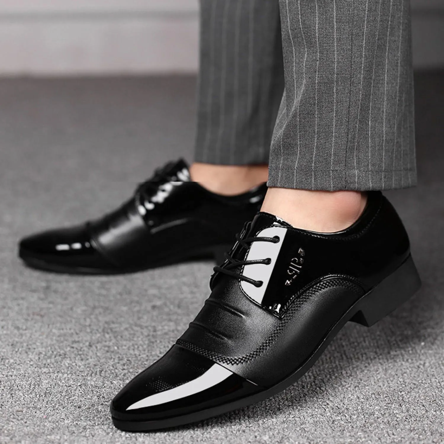 Men's Dress Shoes Lace-up Formal Business Derby Comfortable Oxford Shoes for Wedding Party and Daily Wear