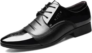 Men's Dress Shoes Lace-up Formal Business Derby Comfortable Oxford Shoes for Wedding Party and Daily Wear
