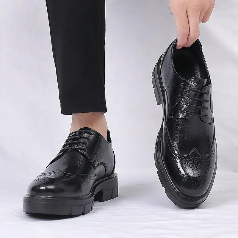 Men's Dress Shoes Men Patent Leather Formal Business Oxford Shoes Slip On Pointed Toe Derbys Shoes