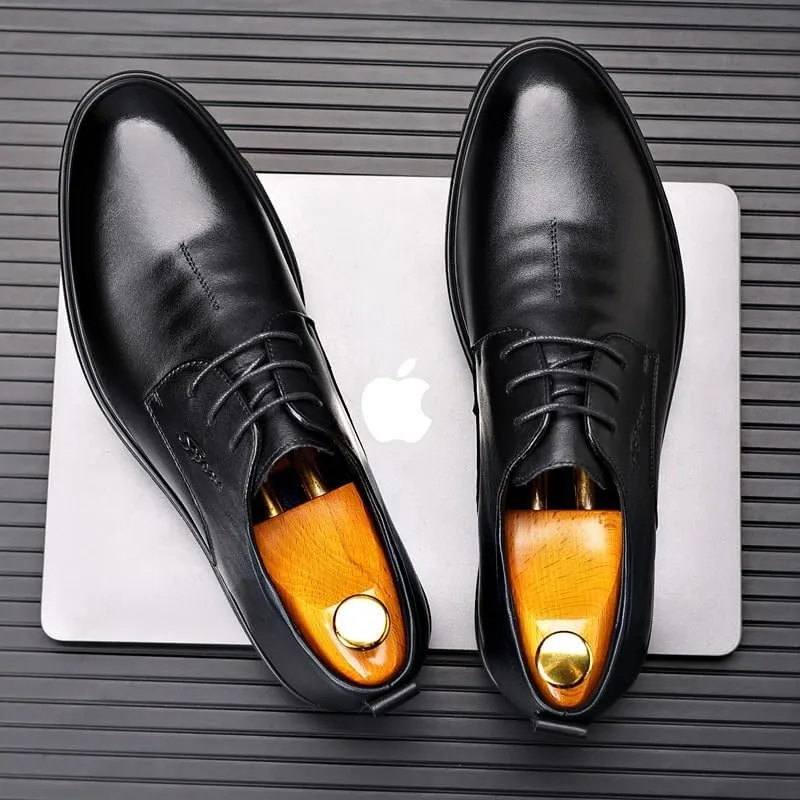 Men's Dress Shoes Slip On Pointed Toe Derbys Classic Formal Business Shoes Casual Summer Breathable Soft Sole