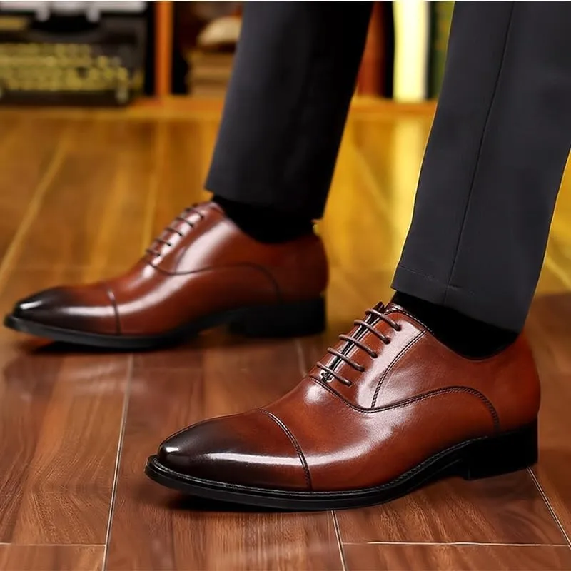 Mens Dress Shoes Slip-ons Orthopedic Shoes Trends Polishing Leather Lace-up Oxfords