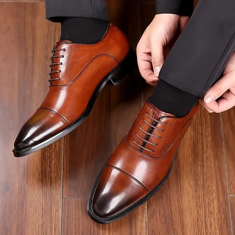 Mens Dress Shoes Slip-ons Orthopedic Shoes Trends Polishing Leather Lace-up Oxfords