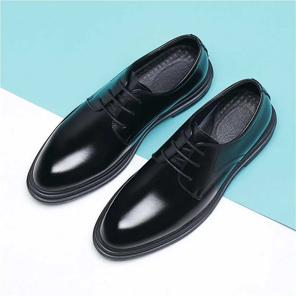 Mens Elevator Dress Shoes Autumn Winter Business Formal Leather Shoes for Men British Style Height Increasing Wedding Groom Shoes(9)