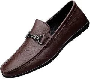 Men's Fashion Patent Leather Dress Shoes Slip On Pointed Toe Derbys Classic Formal Business Shoes Wedding Office Oxford Shoes for Men