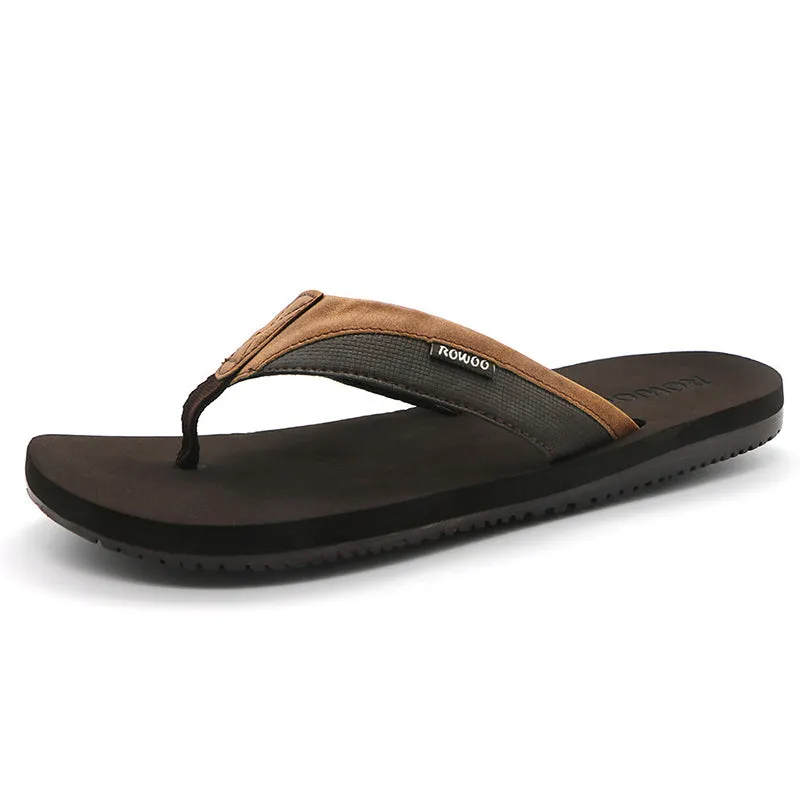 Men's Flip Flops Thong Leather Sandals Non-Slip Sandals