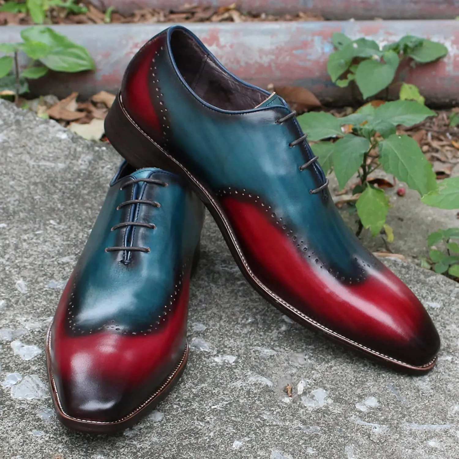 Mens Formal Dress Classic Oxfords Leather Lace-ups Work Uniform Wingtip Wedding Party Brogues Derbys,Green-39