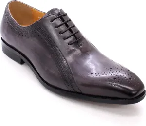 Mens Formal Dress Classic Oxfords Work Uniform Wingtip Leather Lace-ups Wedding Party Brogues Derbys,Grey-40
