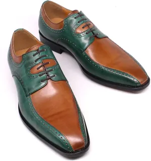Mens Formal Dress Retro Oxfords Work Uniform Leather Lace-up Brogues Wedding Party Derbys Breathable,Brown-41