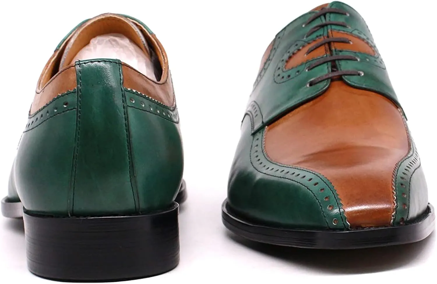 Mens Formal Dress Retro Oxfords Work Uniform Leather Lace-up Brogues Wedding Party Derbys Breathable,Brown-41