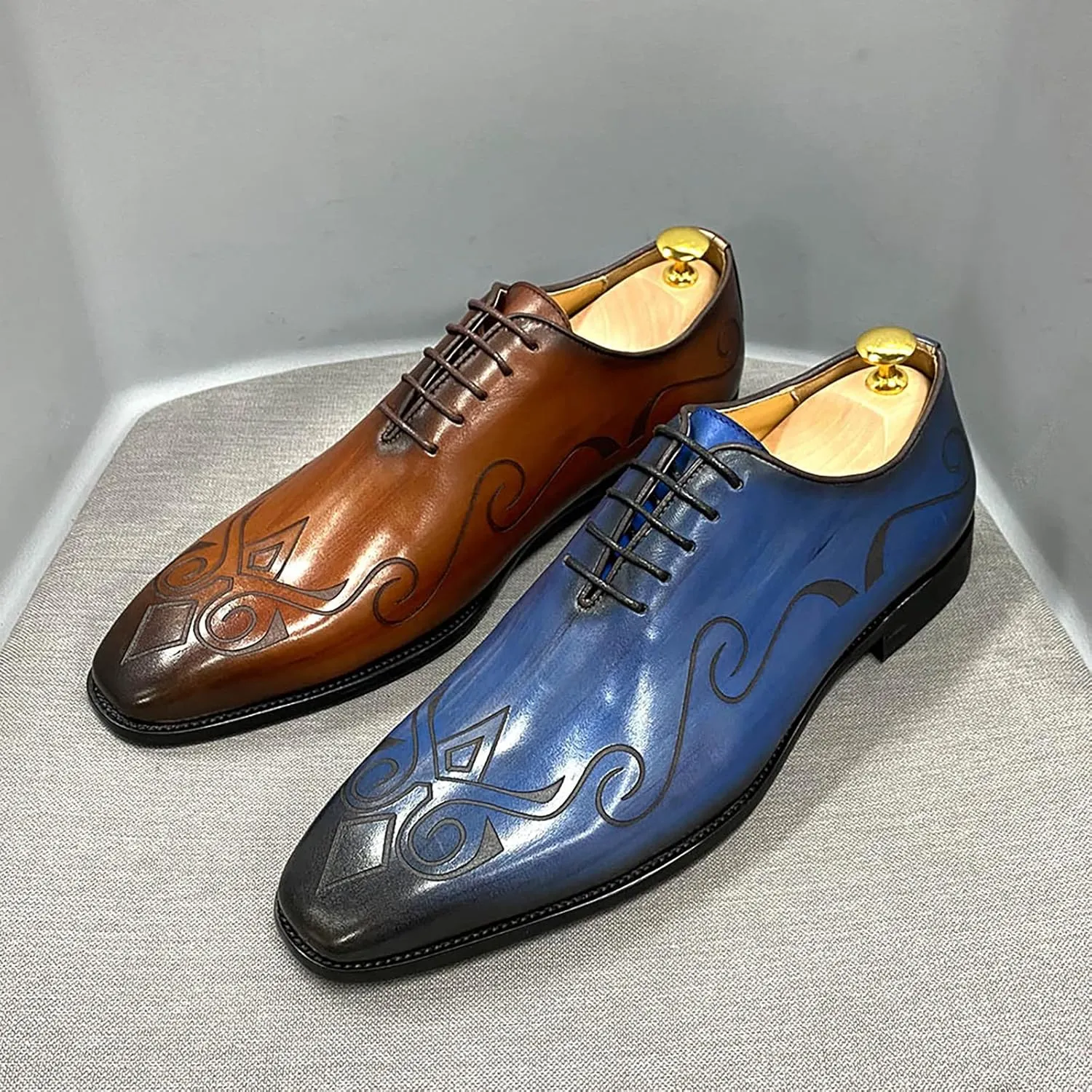Mens Formal Dress Retro Oxfords Work Uniform Wingtip Leather Lace-ups Wedding Party Brogues Derbys,Brown-42
