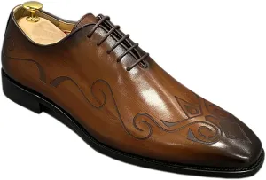 Mens Formal Dress Retro Oxfords Work Uniform Wingtip Leather Lace-ups Wedding Party Brogues Derbys,Brown-42