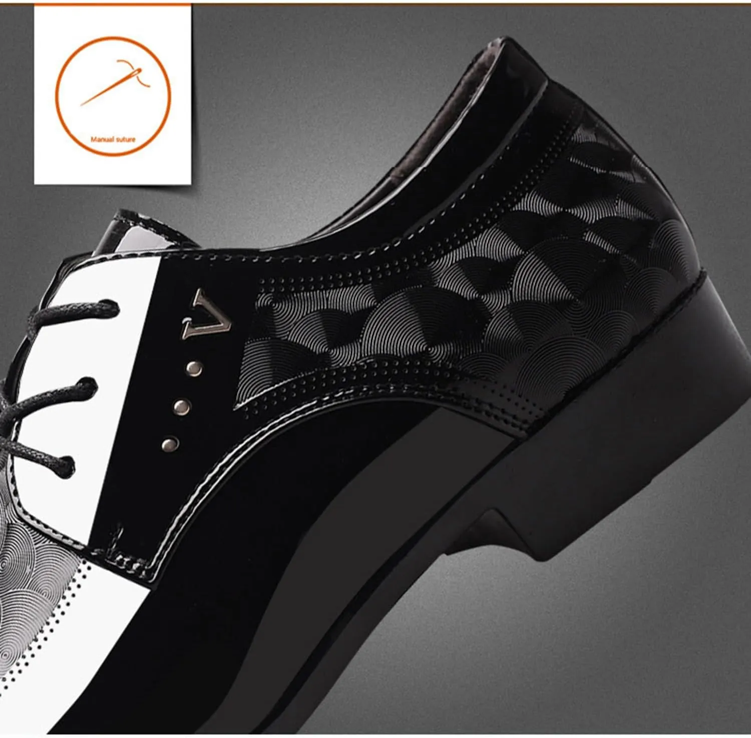Men's Formal Dress Shoes Patent Leather Tuxedo Oxfords Lace-ups Derby Suit Shoes Classic Business Wedding Shoes