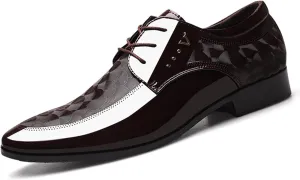Men's Formal Dress Shoes Patent Leather Tuxedo Oxfords Lace-ups Derby Suit Shoes Classic Business Wedding Shoes