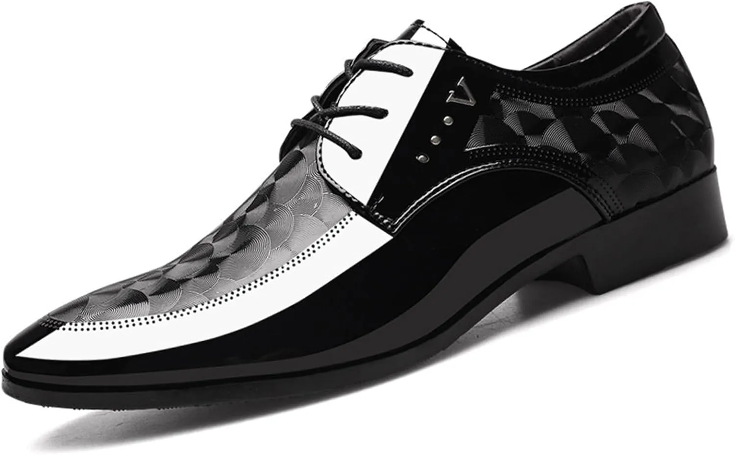 Men's Formal Dress Shoes Patent Leather Tuxedo Oxfords Lace-ups Derby Suit Shoes Classic Business Wedding Shoes