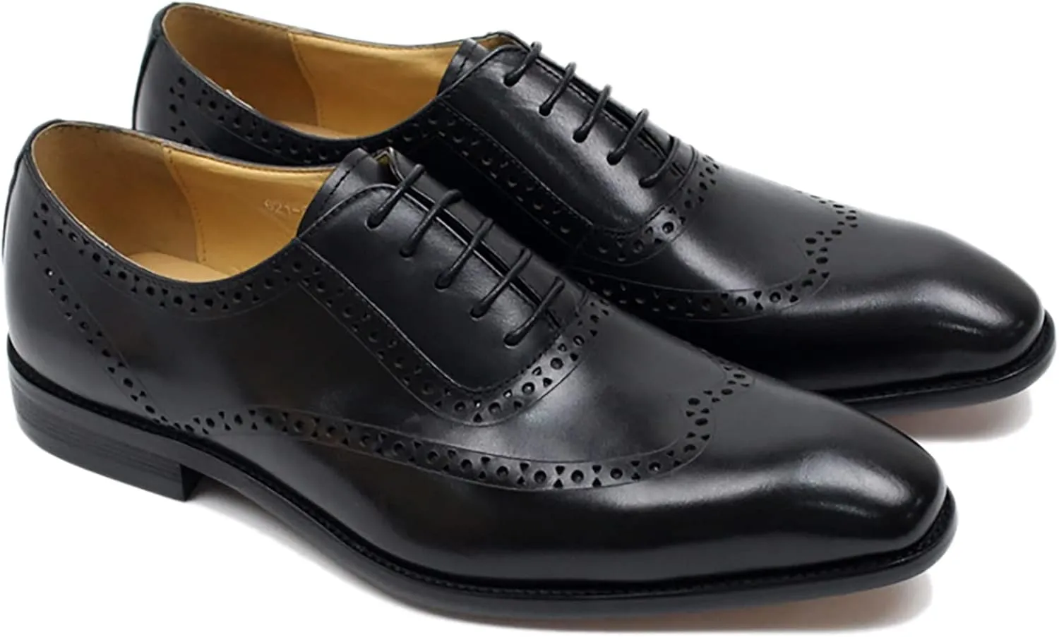 Mens Formal Leather Lace-up Brogues Work Uniform Dress Oxfords Wedding Party Derbys Breathable,Black-40