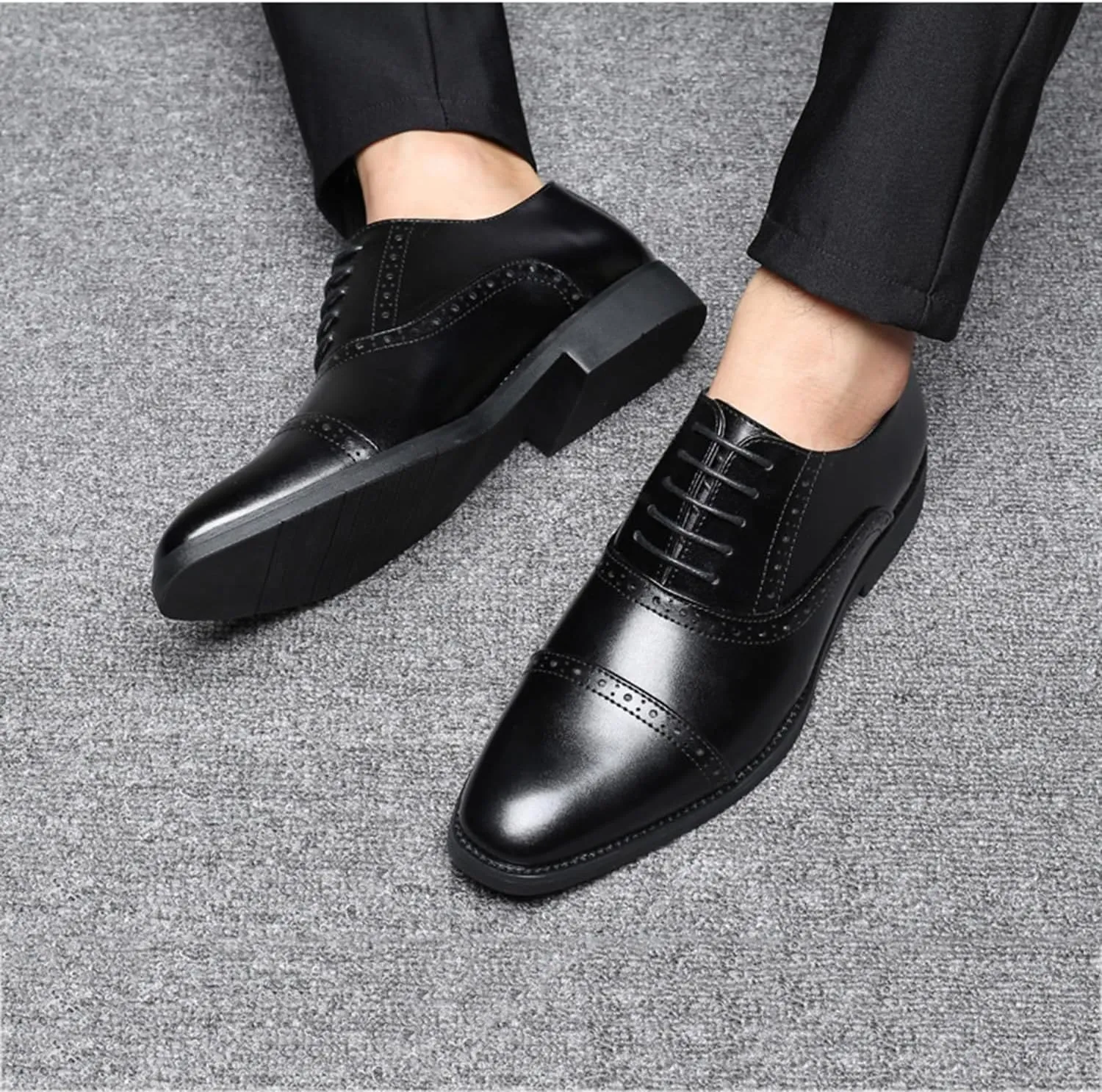 Men's Formal Shoes Lace Up Oxfords Business Dress Shoes Wingtip Brogues Derbys Wedding Suit Shoes