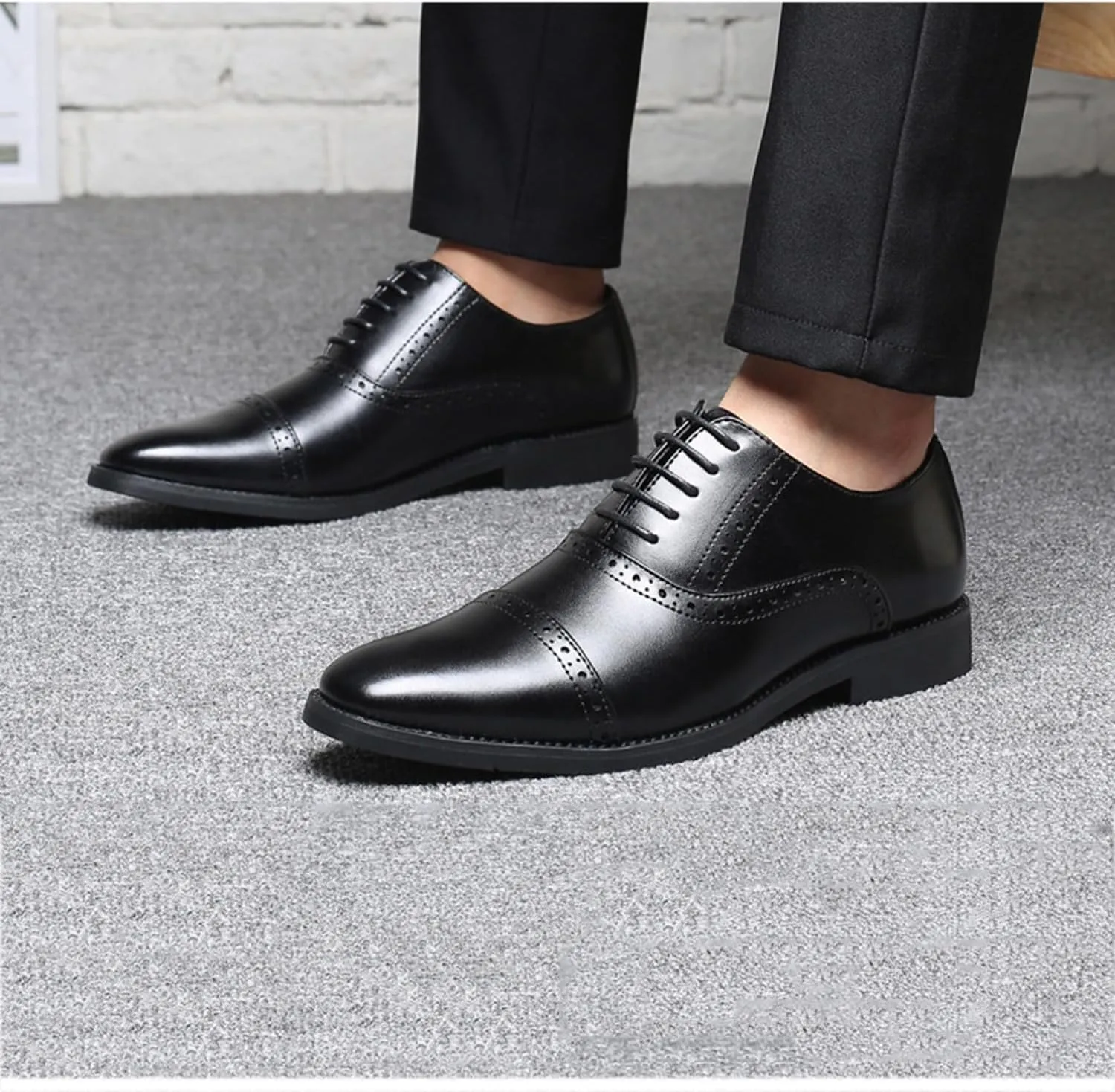 Men's Formal Shoes Lace Up Oxfords Business Dress Shoes Wingtip Brogues Derbys Wedding Suit Shoes
