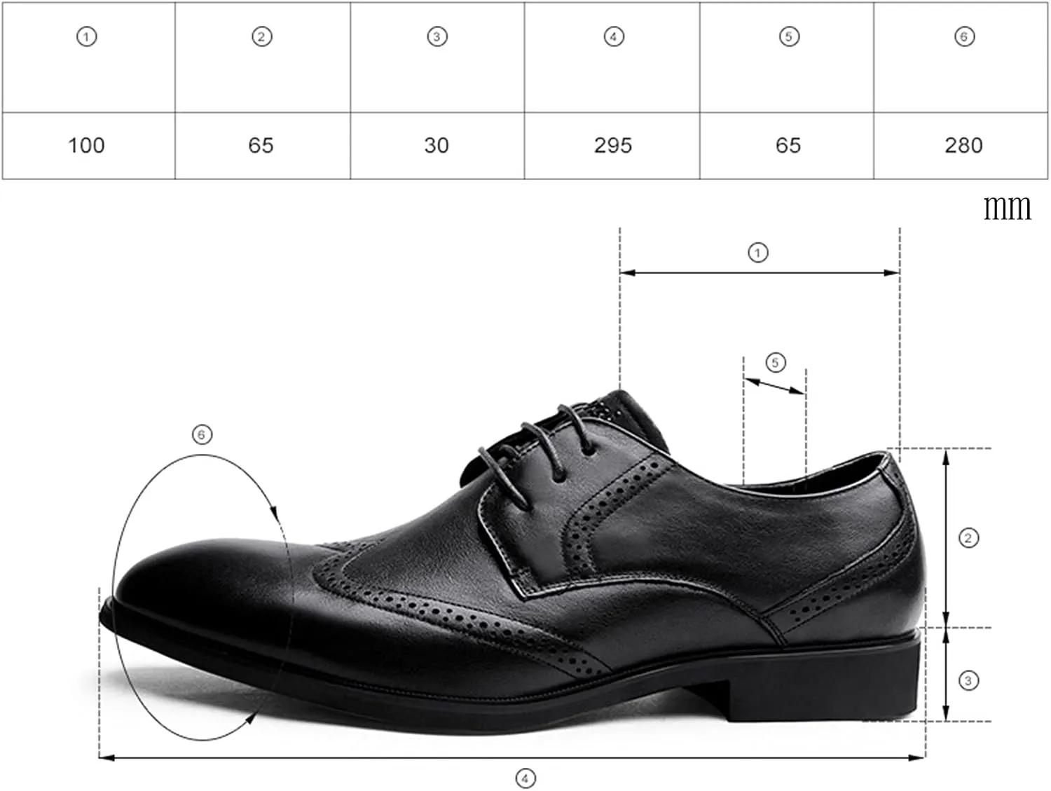 Men's Formal Shoes Leather Brogues Derbys Lace-Up Oxfords Smart Wedding Office Dress Oxford Shoes for Business Black- US7/UK6/EU39
