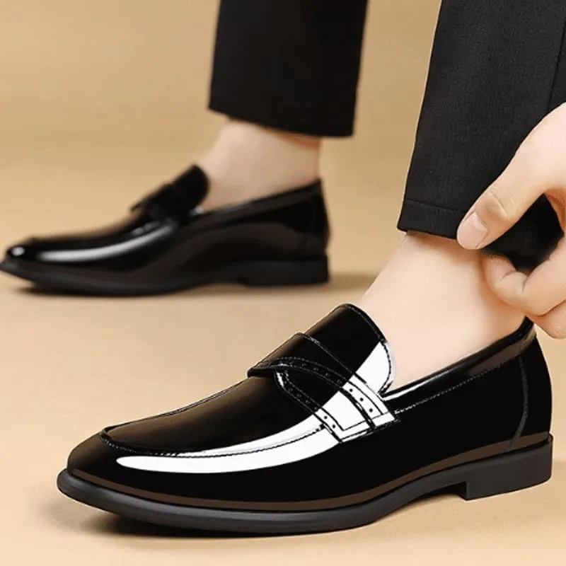 Men's Genuine Leather Lace Up Oxfords Comfort Wide Round Toe Non-Slip Dress Shoes Comfortable Casual Walking Shoes